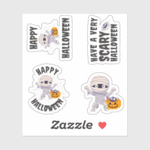 Cute Mummy Halloween Cheer Sticker Pack