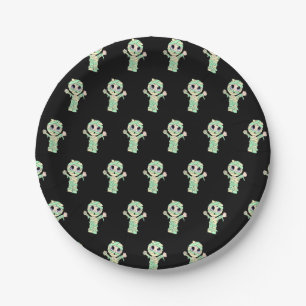 Cute Mummy Halloween Party Paper Plate