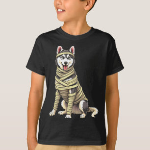 Cute Mummy Husky Funny Dog Lover Halloween T-Shirt