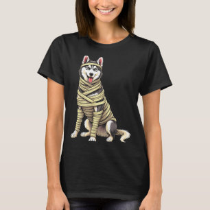 Cute Mummy Husky Funny Dog Lover Halloween T-Shirt