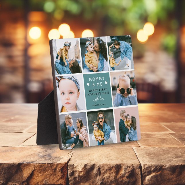 Cute 'Mummy & Me' Photo Collage 1st Mother's Day Plaque (Creator Uploaded)