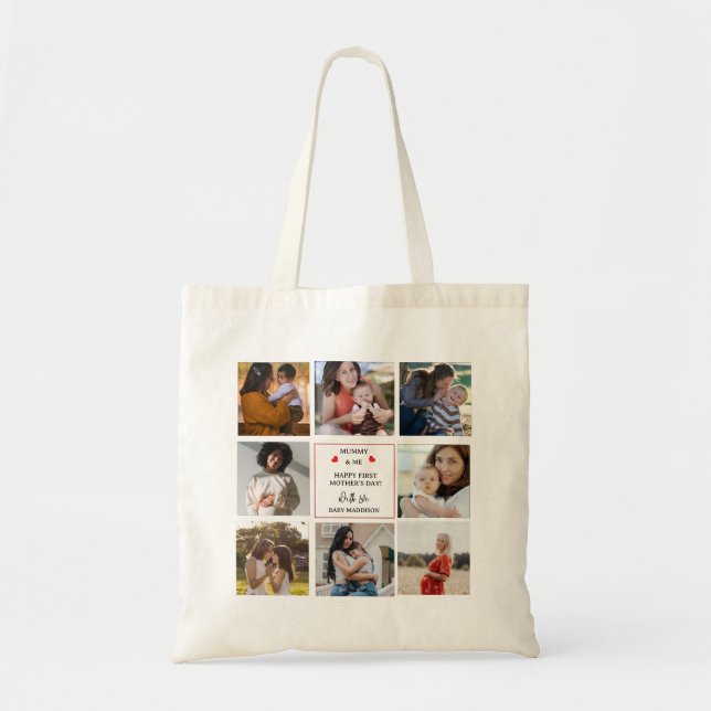 Cute 'Mummy & Me' Photo Collage 1st Mother's Day Tote Bag (Front)