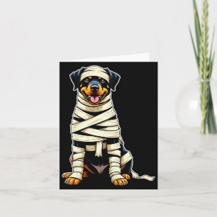 Cute Mummy Rottweiler Funny Dog Lover Halloween Card
