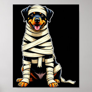 Cute Mummy Rottweiler Funny Dog Lover Halloween Poster