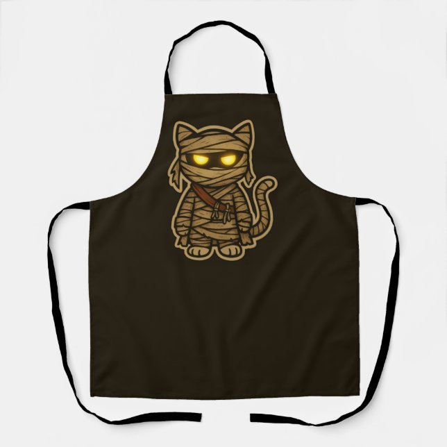 Cute Mummy Spooky Cat Apron (Front)