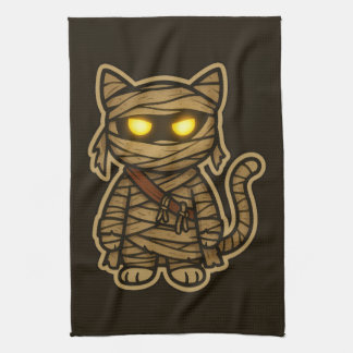 Cute Mummy Spooky Cat Tea Towel