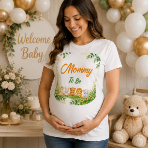 Cute  Mummy To Be l Jungle Safari Animals  T-Shirt