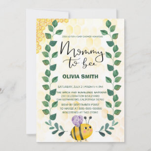 Cute Mummy To Bee Baby Shower  Invitation