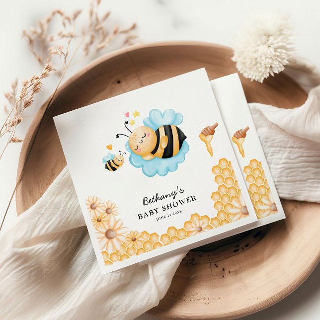 Cute Mummy-to-Bee Summer Baby Shower Napkin (Creator Uploaded)