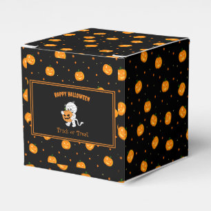Cute Mummy with Jack-o'-Lantern Pattern Halloween Favour Box