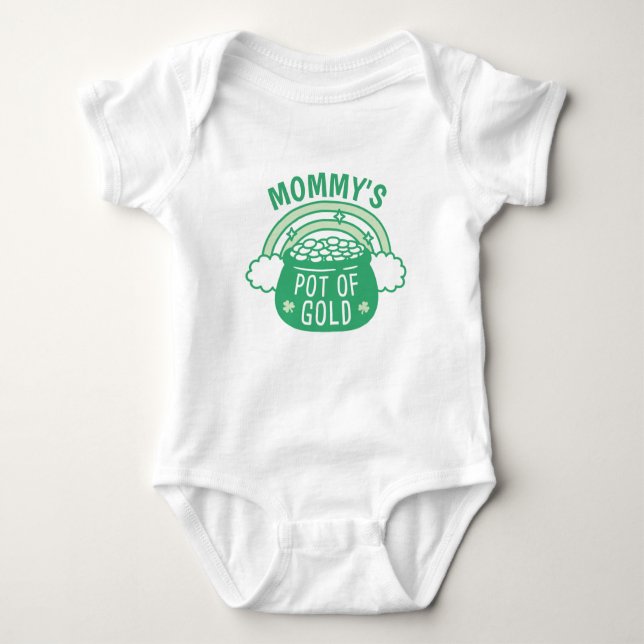 Cute Mummy's Pot Of Gold baby bodysuit (Front)