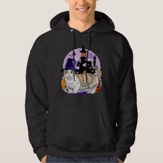 Cute Munchkin Cat Halloween Witch Pumpkin Hoodie