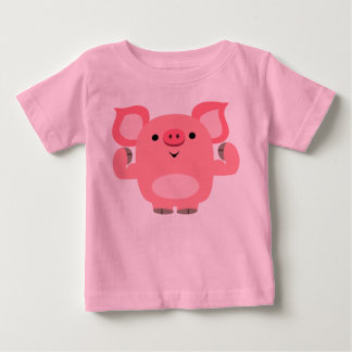 Cute Muscled Cartoon Pig Baby T-Shirt