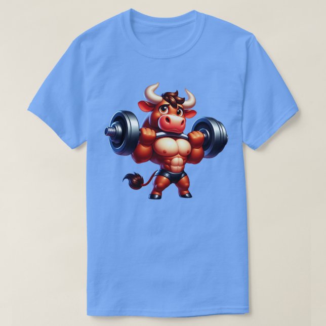 Cute Muscular Bull T-Shirt (Design Front)