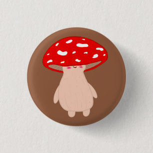 Cute Mushroom  3 Cm Round Badge