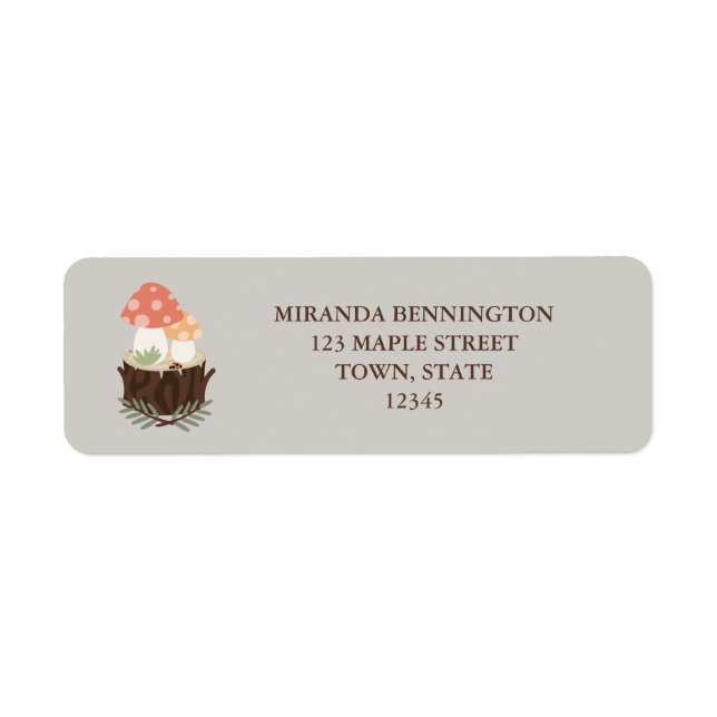 Cute Mushroom Address Label (Front)