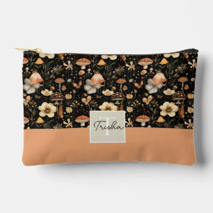 Cute Mushroom and Flowers Fall Pattern Accessory Pouch