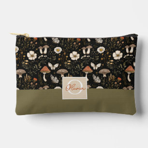 Cute Mushroom and Flowers Fall Pattern Accessory Pouch
