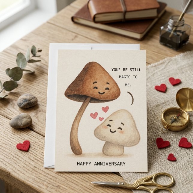 Cute mushroom anniversary card (Creator Uploaded)