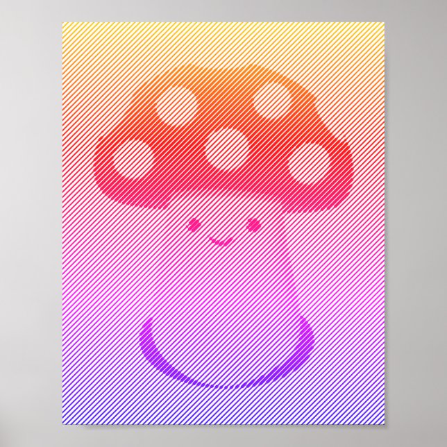 Cute Mushroom Art Poster (Front)