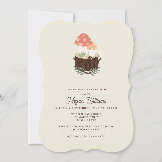 Cute Mushroom Baby Shower Invitation (Front)