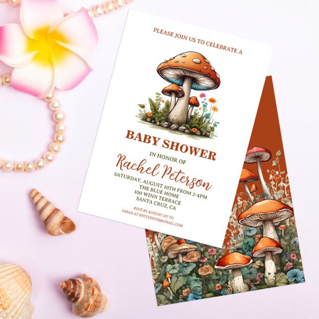 Cute Mushroom Baby Shower Invitation (Creator Uploaded)