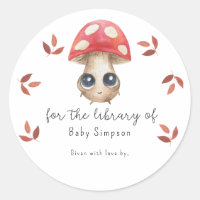 Cute mushroom - bookplate, books for baby