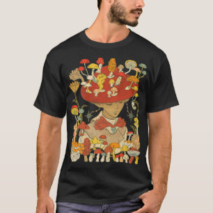 Cute Mushroom Cap Girl Fairy Grunge Fairycore Fore T-Shirt
