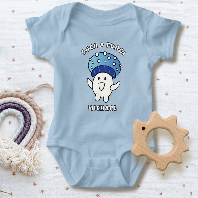 Cute Mushroom Cartoon Funny Saying Kawaii Fungi   Baby Bodysuit (Creator Uploaded)