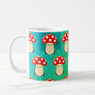 Cute Mushroom Drawing Pattern Coffee Mug
