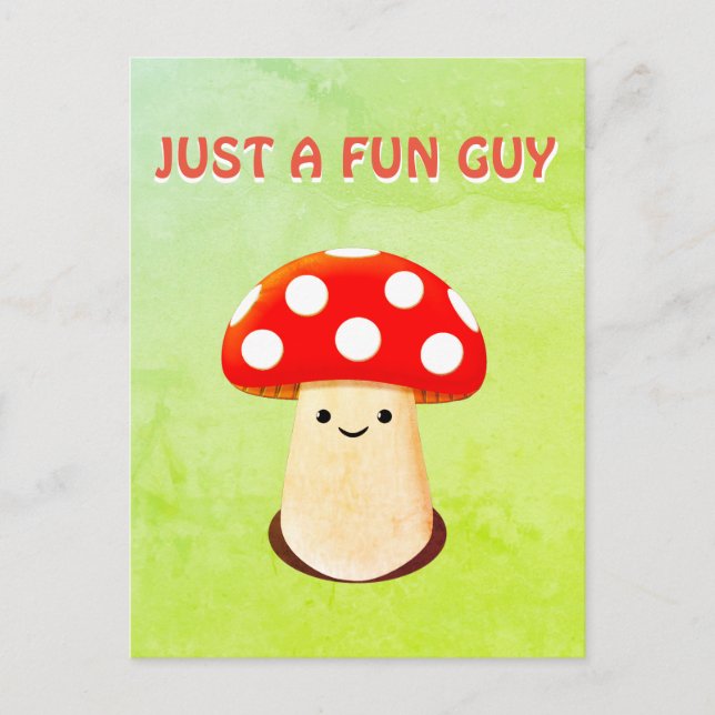 Cute Mushroom Drawing Postcard (Front)