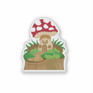 Cute Mushroom Fairy House Cottagecore Vinyl 