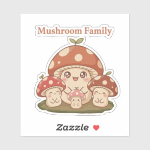 Cute Mushroom Family   Kawaii Cottagecore 