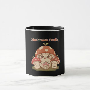 Cute Mushroom Family Kawaii Cottagecore Mug