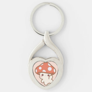 cute mushroom ghost keychain
