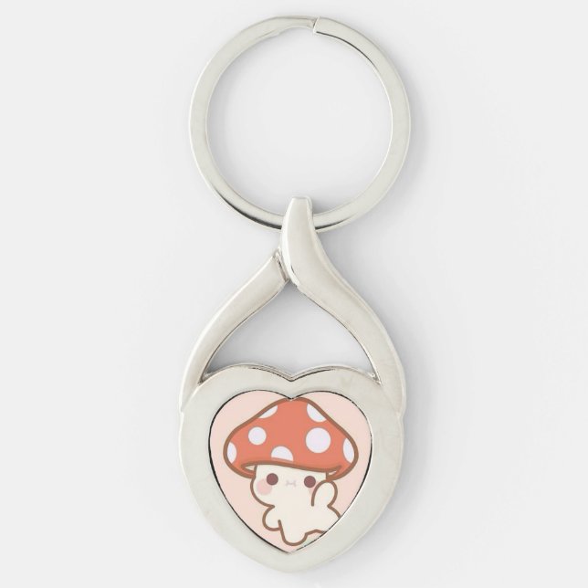 cute mushroom ghost keychain (Front)