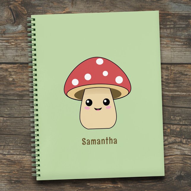 Cute Mushroom Green  Notebook (Cute Mushroom Green Notebook)