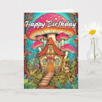 Cute Mushroom House Illustration