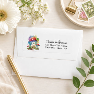 Cute Mushroom House Whimsical Watercolor Custom
