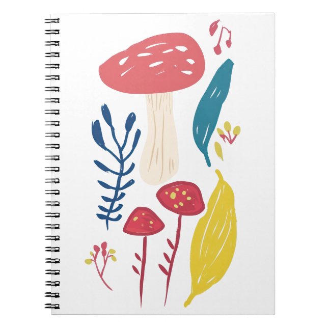 Cute mushroom illustration notebook (Front)
