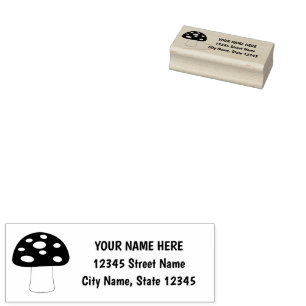 Cute mushroom logo wood return address stamps