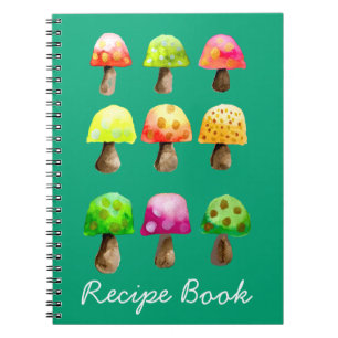 Cute mushroom recipe notebook