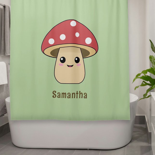 Cute Mushroom Shower Curtain (Cute Mushroom Shower Curtain)