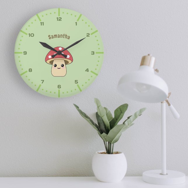 Cute Mushroom Wall Clock with Numbers (Cute Mushroom Wall Clock with Numbers)