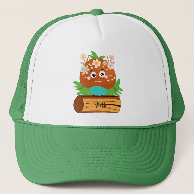 Cute mushroom with flowers trucker hat (Front)
