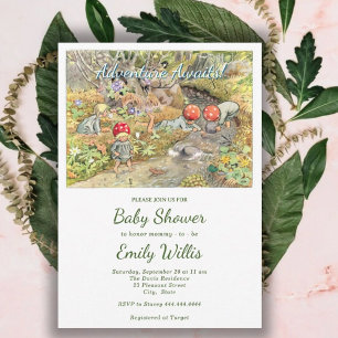 Cute Mushroom Woodland Baby Shower Invitation