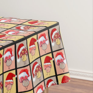 Cute Mushroomcore Santa Christmas Mushrooms Tablecloth