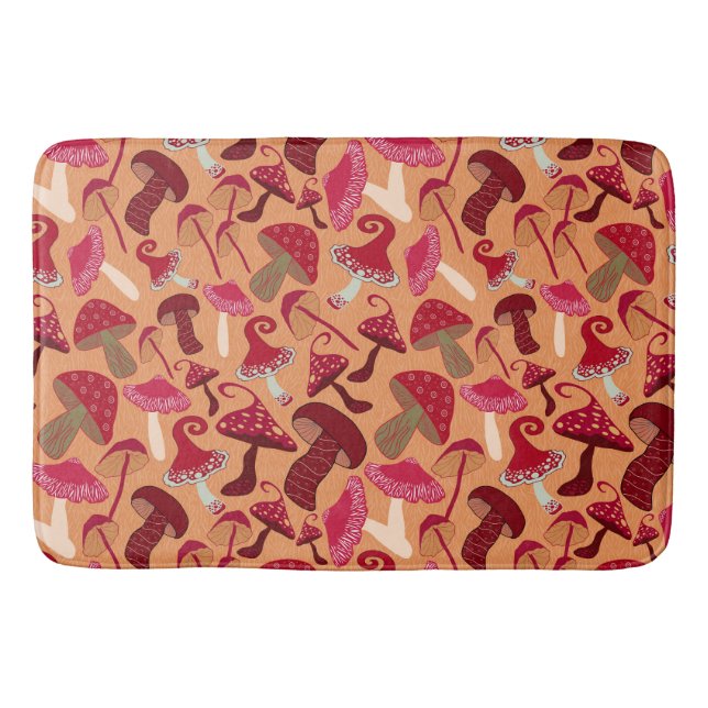 Cute Mushrooms Bath Mat (Front)