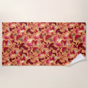 Cute Mushrooms Beach Towel