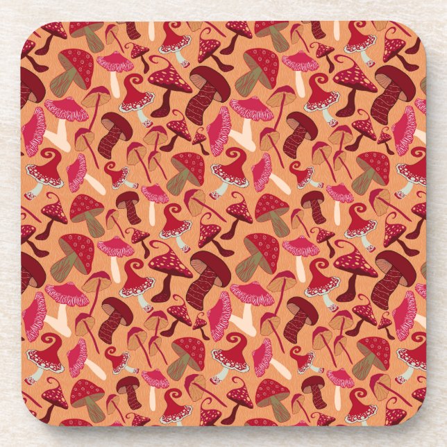 Cute Mushrooms Coaster (Front)